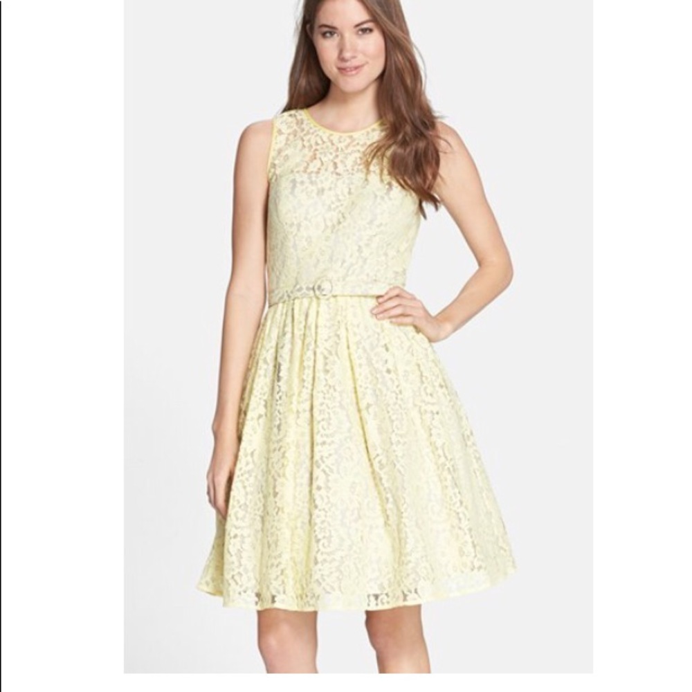 Eliza J Yellow Lace Dress